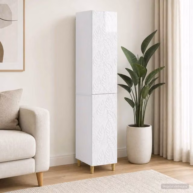Set di 2 armadi moderni vidaXL in MDF bianco lucido con cassetti interni e ripiani per camera da letto
