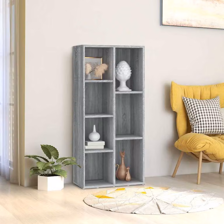 Libreria da parete vidaXL in legno e MDF Grigio opaco L 50 cm, P 25 cm, H 106 cm