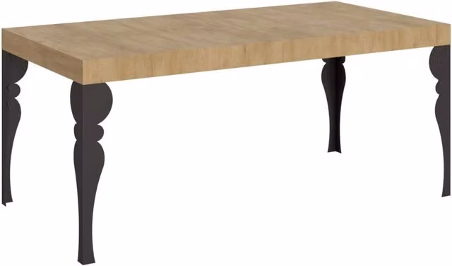 Tavolo allungabile Itamoby moderno in finitura quercia e gambe antracite L: 200-460 cm, P: 90 cm