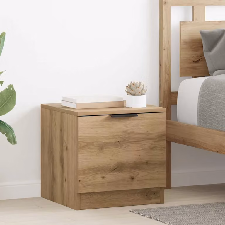 Set di 2 armadietti per letto vidaXL in stile rustico color marrone, L/P/H: 40 x 39 x 40 cm