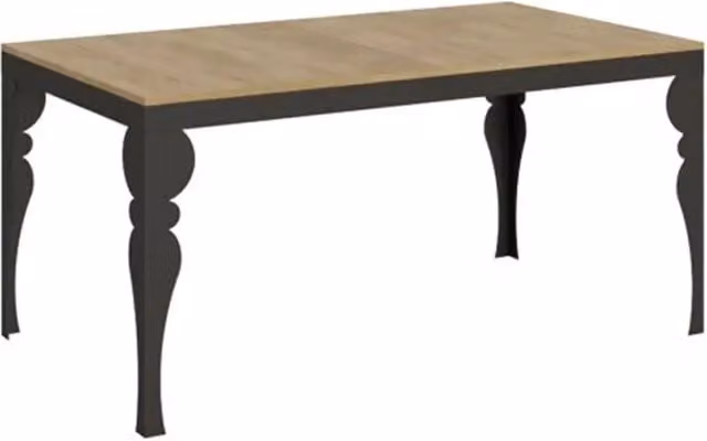 Tavolo allungabile Itamoby Evolution moderno in legno color quercia e metallo antracite L/P: 160-264 x 90 cm