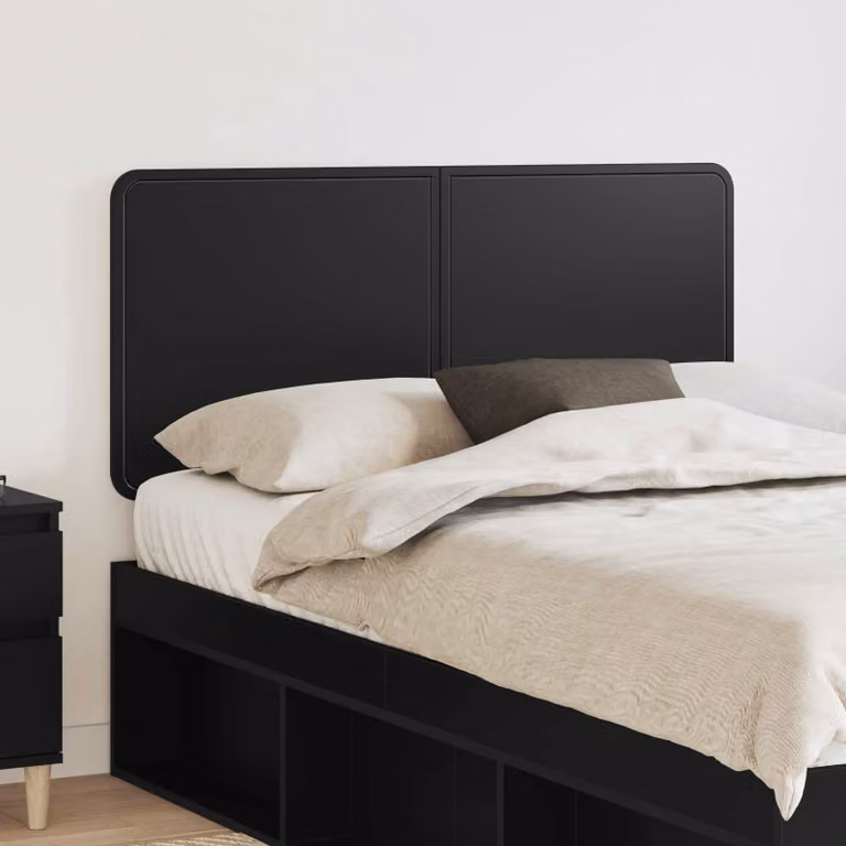 Testiera per letto moderna vidaXL in legno ingegnerizzato nero opaco
