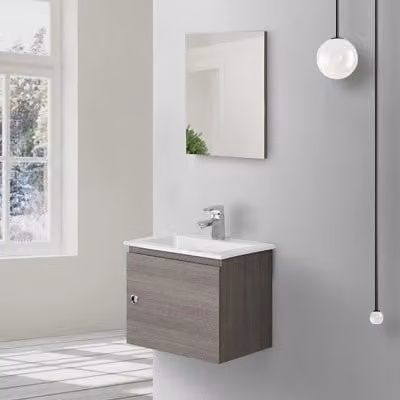 Mobile da bagno moderno Feridras in rovere marrone con anta soft close L 50 cm x P 36,5 cm x H 41,5 cm