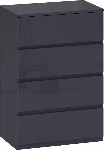 Mobile contenitore HOMCOM con 4 cassetti e chiusura rallentata, grigio, L: 55 cm, P: 34 cm, H: 80 cm