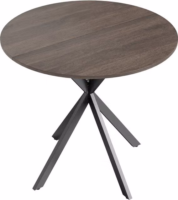 Tavolo da pranzo rotondo HOMCOM in stile industriale con gambe a croce in acciaio, Marrone e Nero, Ø 80 cm, H 75 cm