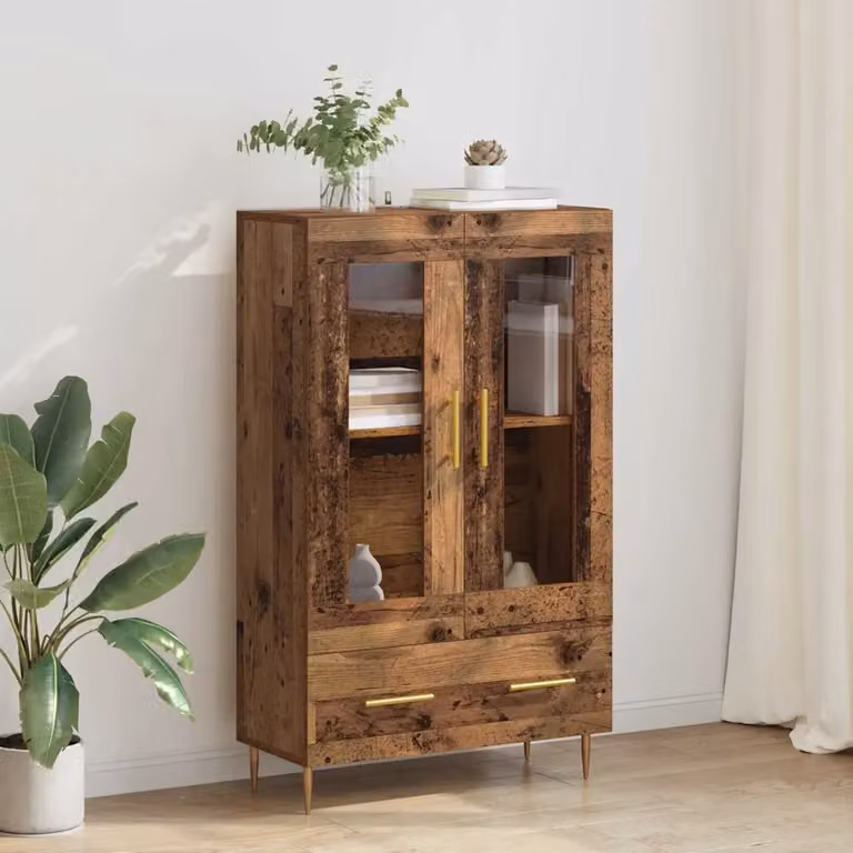 Credenza con cassetto vidaXL in legno vecchio marrone L: 69,5 cm, P: 31 cm, H: 115 cm
