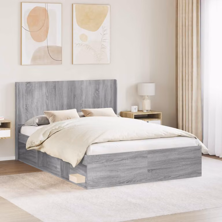 Testiera Letto vidaXL Sonoma in Legno MDF Grigio