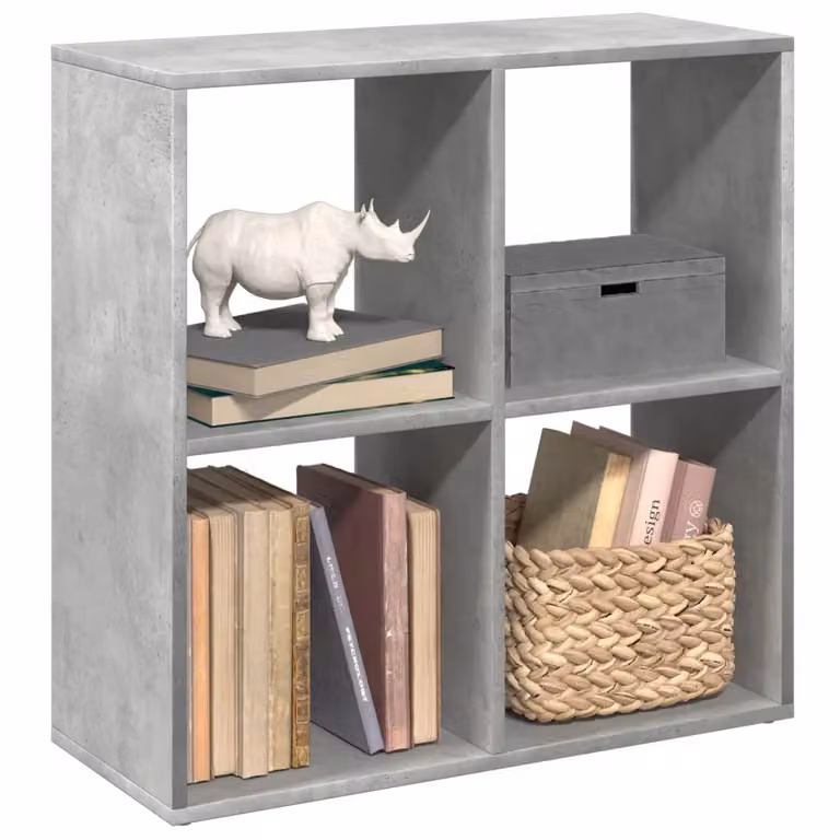 Libreria Divisorio Moderna vidaXL in MDF Grigio Opaco L: 69,5 cm, P: 29 cm, H: 69,5 cm