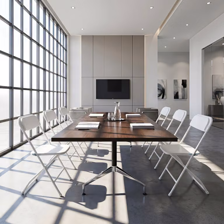 Set di 8 sedie pieghevoli salvaspazio Costway con schienale ergonomico in plastica e metallo, colore bianco