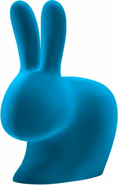 Sedia Baby Rabbit in Velluto e Polietilene Qeeboo, Turchese