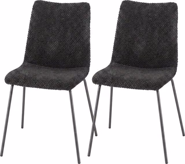 Set di 2 sedie da pranzo imbottite in velluto HOMCOM con schienale incurvato, Grigio Scuro