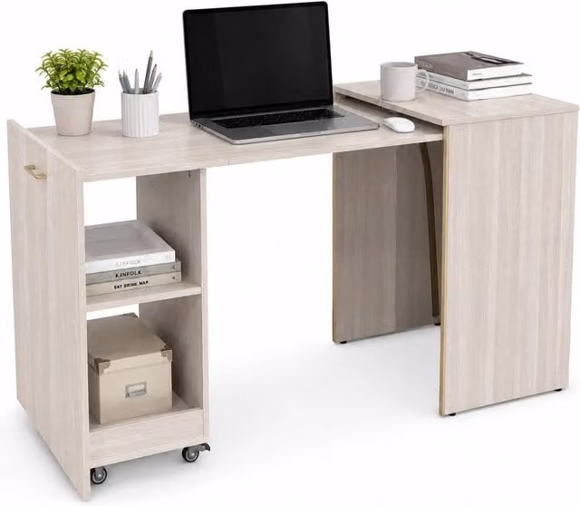 Mobile Scrivania a Scomparsa Salvaspazio Giordanoshop Colore Beige in MDF Laminato