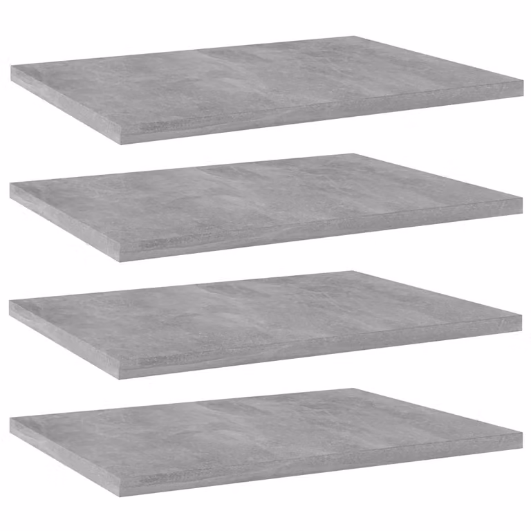 Set di 4 ripiani per libreria da parete vidaXL in legno multistrato, colore grigio cemento, L: 40 cm, P: 30 cm, H: 1,5 cm