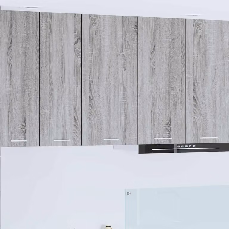 vidaXL Armadio pensile da cucina moderno in MDF con ante a battente, Grigio e Bianco, L: 40 cm, P: 31 cm, H: 80 cm