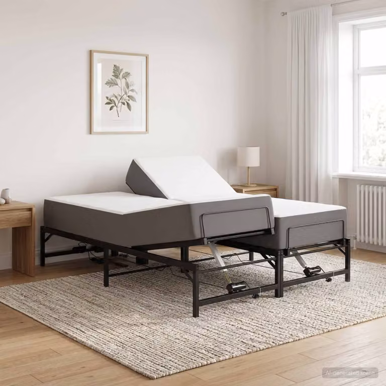 vidaXL Telaio Letto Elettrico Regolabile in Metallo Nero L: 140 cm, P: 190 cm