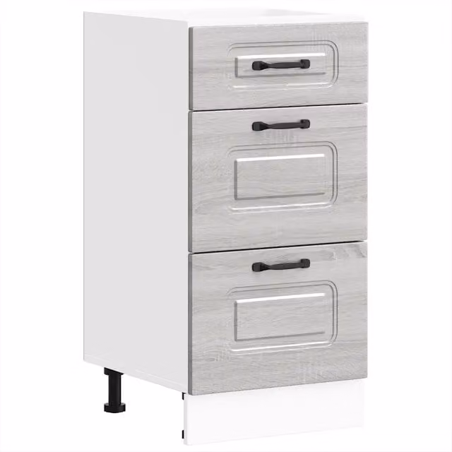 Base da cucina Kalmar Grigio Sonoma in legno multistrato con ante a battente, finitura opaca, L: 81.5 cm, H: 46.0 cm, P: 40.0 cm