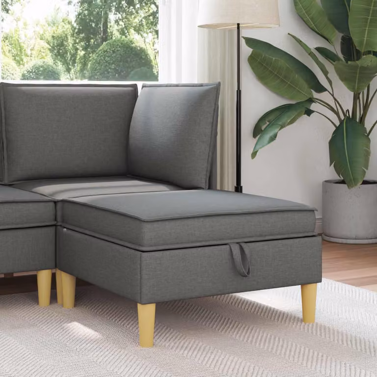 Divano con contenitore in tessuto vidaXL in stile minimalista per soggiorno, disponibile nei colori marrone o grigio