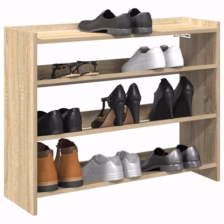 Scarpiera moderna vidaXL in legno marrone con ripiani, L 80 cm x P 25 cm x H 62 cm