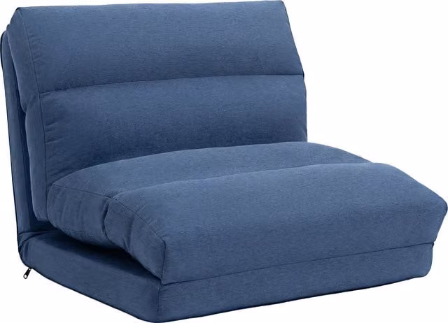 Poltrona Letto Reclinabile Aosom in Tessuto Blu Scuro L: 70 cm, P: 72 cm, H: 56 cm