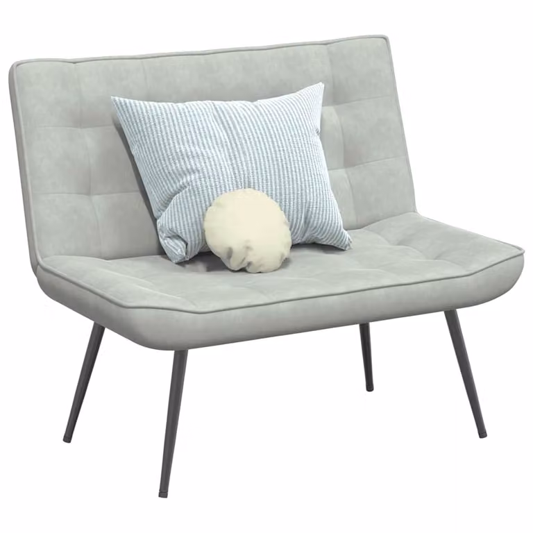 Panca vidaXL in velluto grigio per soggiorno o camera da letto, L 110 x P 74 x H 84 cm