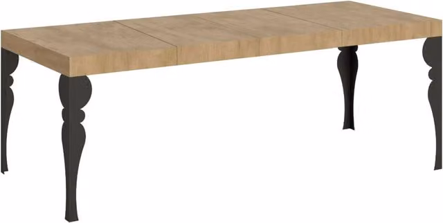 Tavolo Allungabile Moderno Paxon Premium in Quercia con Telaio Antracite L/P/H: 200-460 x 90 x 77 cm