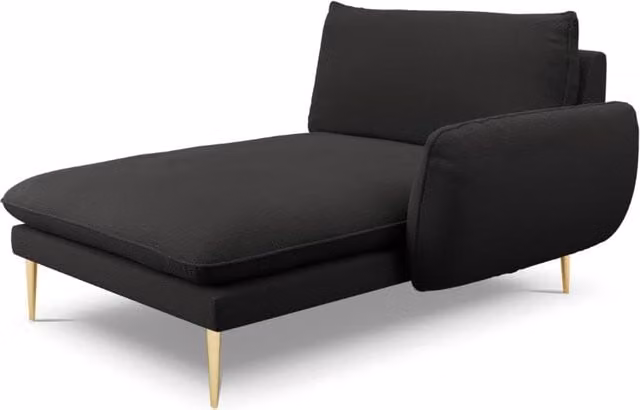 Chaise longue destra Vienna di Cosmopolitan Design in bouclé nero L/P/H: 130 x 95 x 95 cm