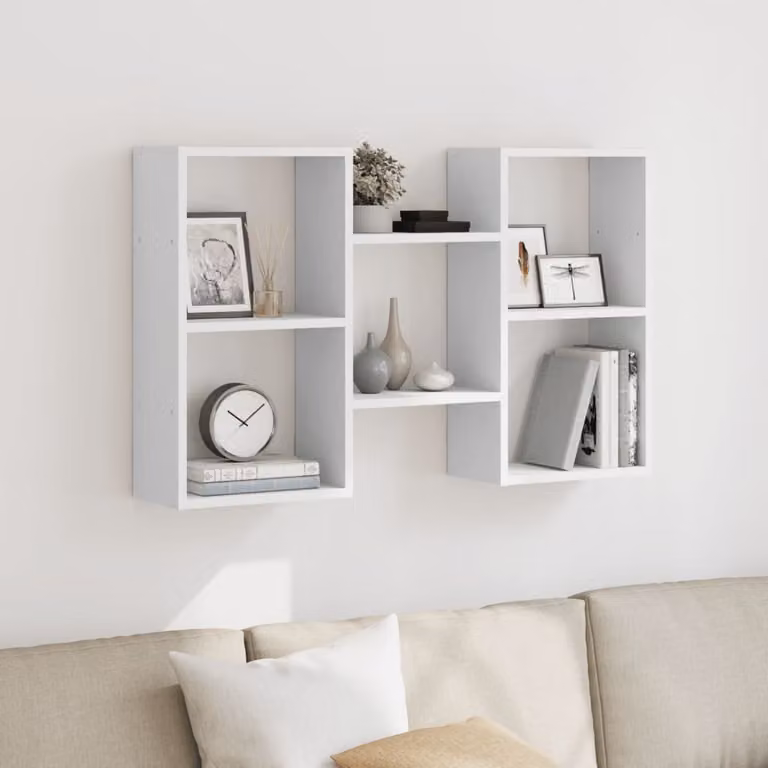 Scaffale a Parete vidaXL Bianco in MDF con Design Minimalista L: 96 cm, P: 18 cm, H: 60 cm