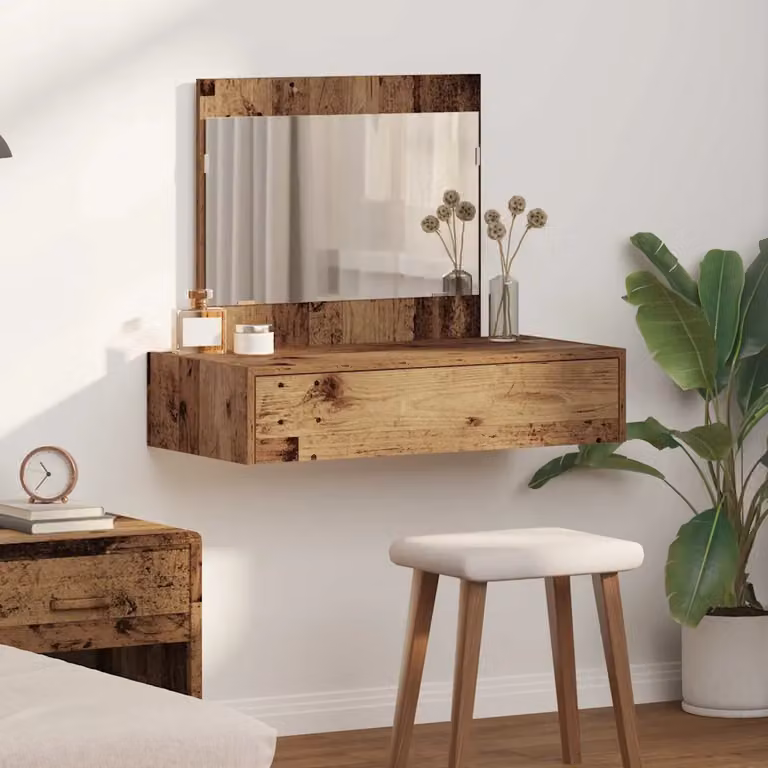 vidaXL Tavolo da Trucco Moderno in Legno Marrone L: 83 cm, P: 40 cm, H: 70 cm