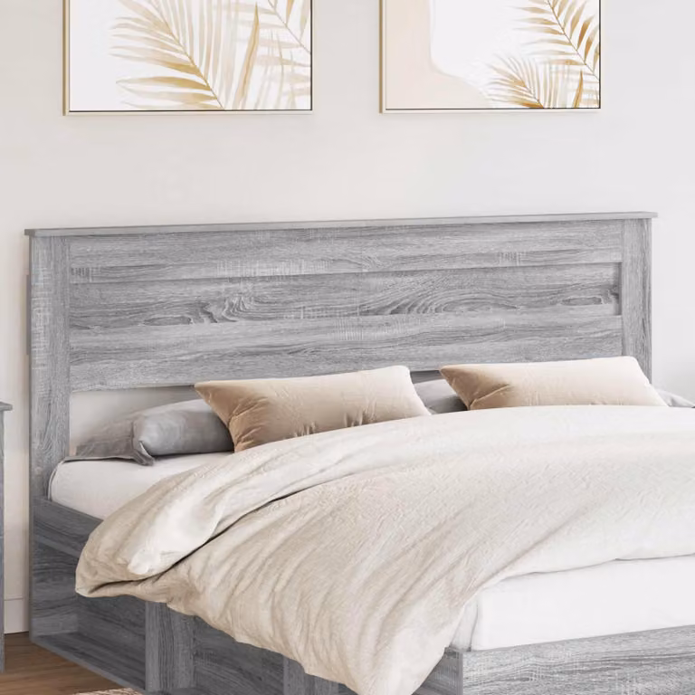 Testiera per letto vidaXL in legno ingegnerizzato grigio, stile minimalista