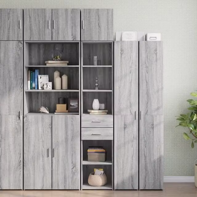 Mobile sottolavabo moderno vidaXL in MDF grigio con ante a battente, L/P/H: 40 x 42,5 x 225 cm