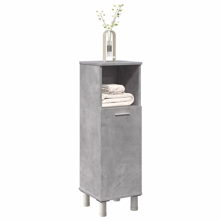 Mobile da bagno moderno vidaXL in legno e MDF, colore grigio cemento, L/P/H: 30 x 30 x 95 cm