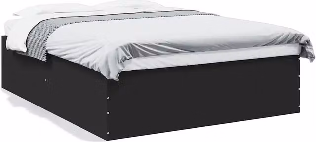Letto matrimoniale moderno DESIGN IN in legno multistrato nero opaco L/P: 153 x 203 cm