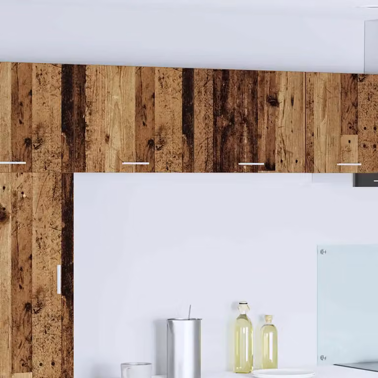 Armadio pensile da cucina moderno vidaXL in legno e MDF, Bianco e Marrone, L 50 cm x P 31 cm x H 40 cm