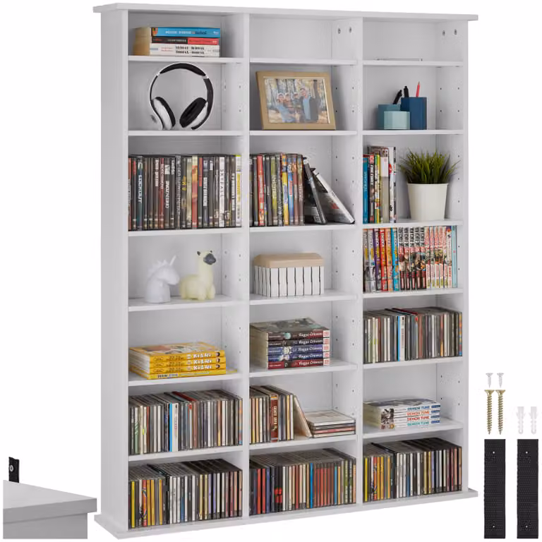 Scaffale Stevie Tectake Bianco Opaco L: 105,5 cm, P: 19 cm, H: 136,5 cm