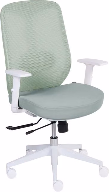 Sedia da ufficio ergonomica Beliani in tessuto verde con supporto lombare, braccioli regolabili e sedile scorrevole, H 109 x L 64 x P 60 cm