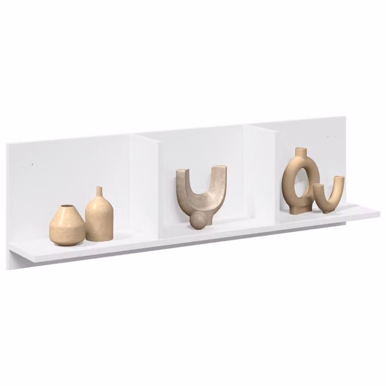 Mobile a parete vidaXL Bianco in MDF con pannello posteriore L: 100 cm, P: 30 cm, H: 16,5 cm