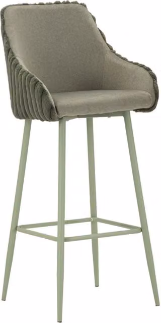 Set di 2 Sgabelli Bar Alaska Mauro Ferretti Verde, Design Moderno in Metallo e Tessuto, Altezza Seduta: 78 cm