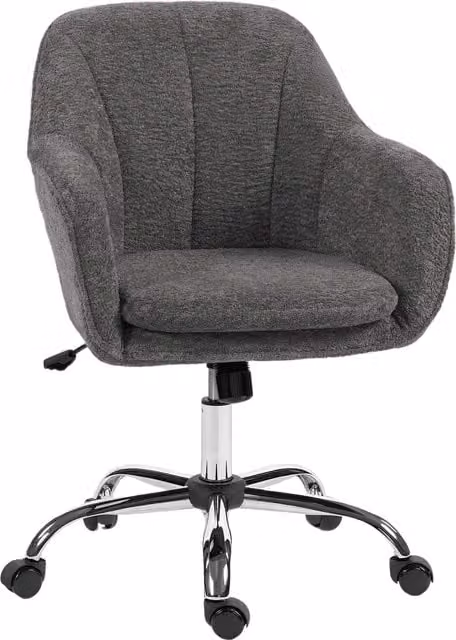 Sedia da ufficio ergonomica HOMCOM grigia con seduta girevole e funzione dondolo