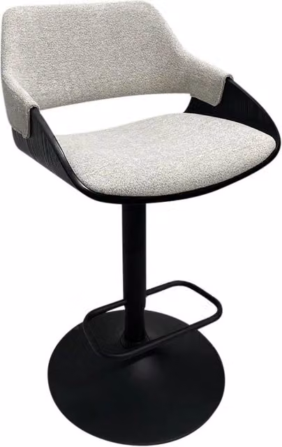 Sgabello Bar Roxanne Rainy Bianco e Grigio GIORDANOSHOP L/P/H: 50.5 x 50.5 x 90.5/111 cm