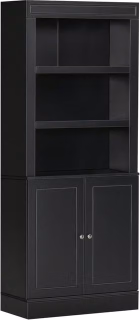 Credenza Moderna DESIGN IN in Legno e MDF con 2 Ante e Mensole Interne, Nero Opaco, L/P/H: 182.5 x 35.5 x 74.6 cm