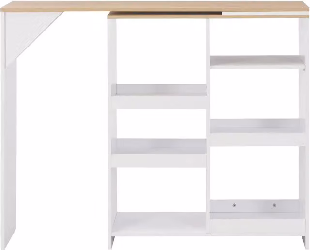 Tavolo da bar moderno vidaXL con scaffale bianco L: 138 cm, P: 39 cm, H: 110 cm