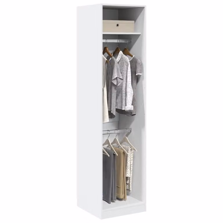 Armadio bianco vidaXL in legno e MDF con ante e ripiani, L/P/H: 50 x 50 x 200 cm