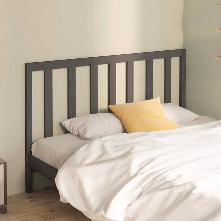 Testiera Letto vidaXL in Legno Massello di Pino Grigio L: 156 cm, P: 4 cm, H: 100 cm
