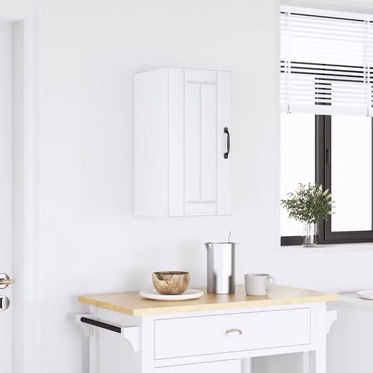 Pensile da cucina moderno vidaXL Lucca bianco con ante in vetro e legno MDF L/P/H: 60 x 30 x 31 cm