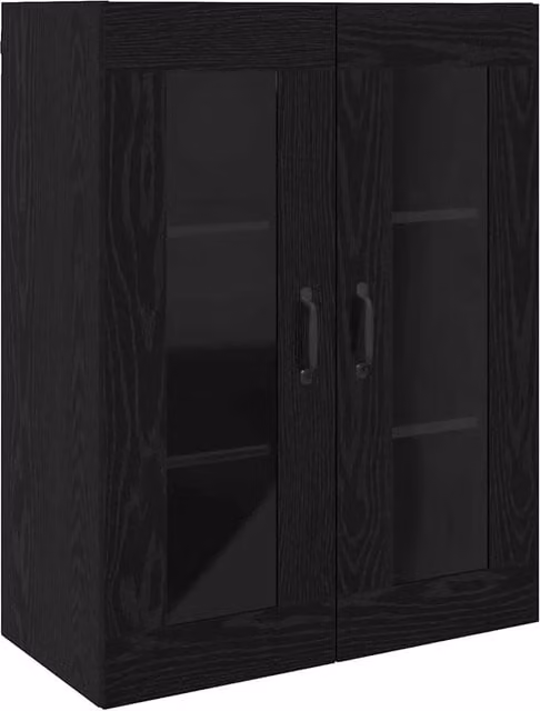 Mobiletto a parete moderno HELLOSHOP26 in legno composito nero opaco L: 69,5 cm, P: 34 cm, H: 90 cm