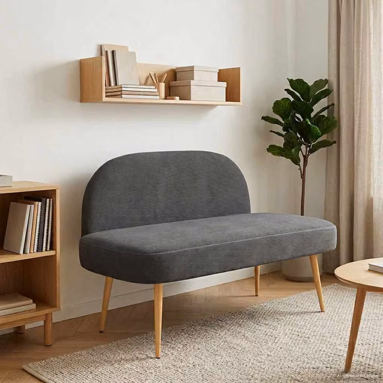 Panchina imbottita con schienale vidaXL Grigio, L 110 x P 60 x H 76 cm