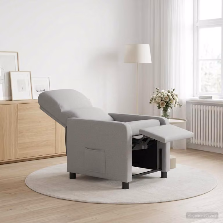 vidaXL Poltrona reclinabile elettrica moderna Grigio con braccioli per soggiorno e ufficio