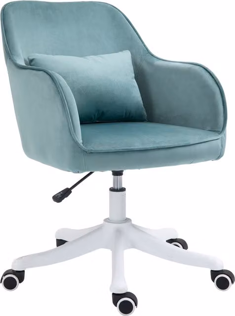 Poltrona da ufficio executive Vinsetto in velluto con funzione massaggio e vibrazione, Verde, L: 55 cm, P: 65 cm, H: 86 cm