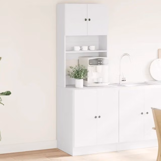 Armadio da cucina moderno Design Mania Bianco in legno multistrato con ante a battente L/P/H: 60 x 50 x 180 cm