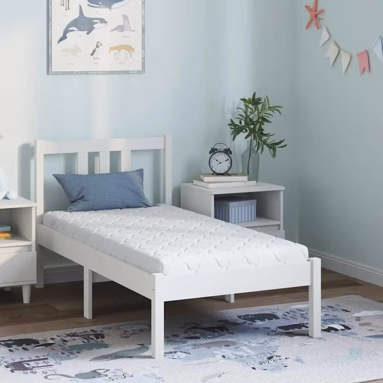 vidaXL Materasso Ibrido per Neonati Bianco in Tessuto con Fibra di Cocco e Schiuma L/P: 120 x 60 cm